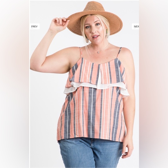 NWT CollectiveRack Plus Size summar Realize Striped Sleeveless Top - Picture 1 of 3
